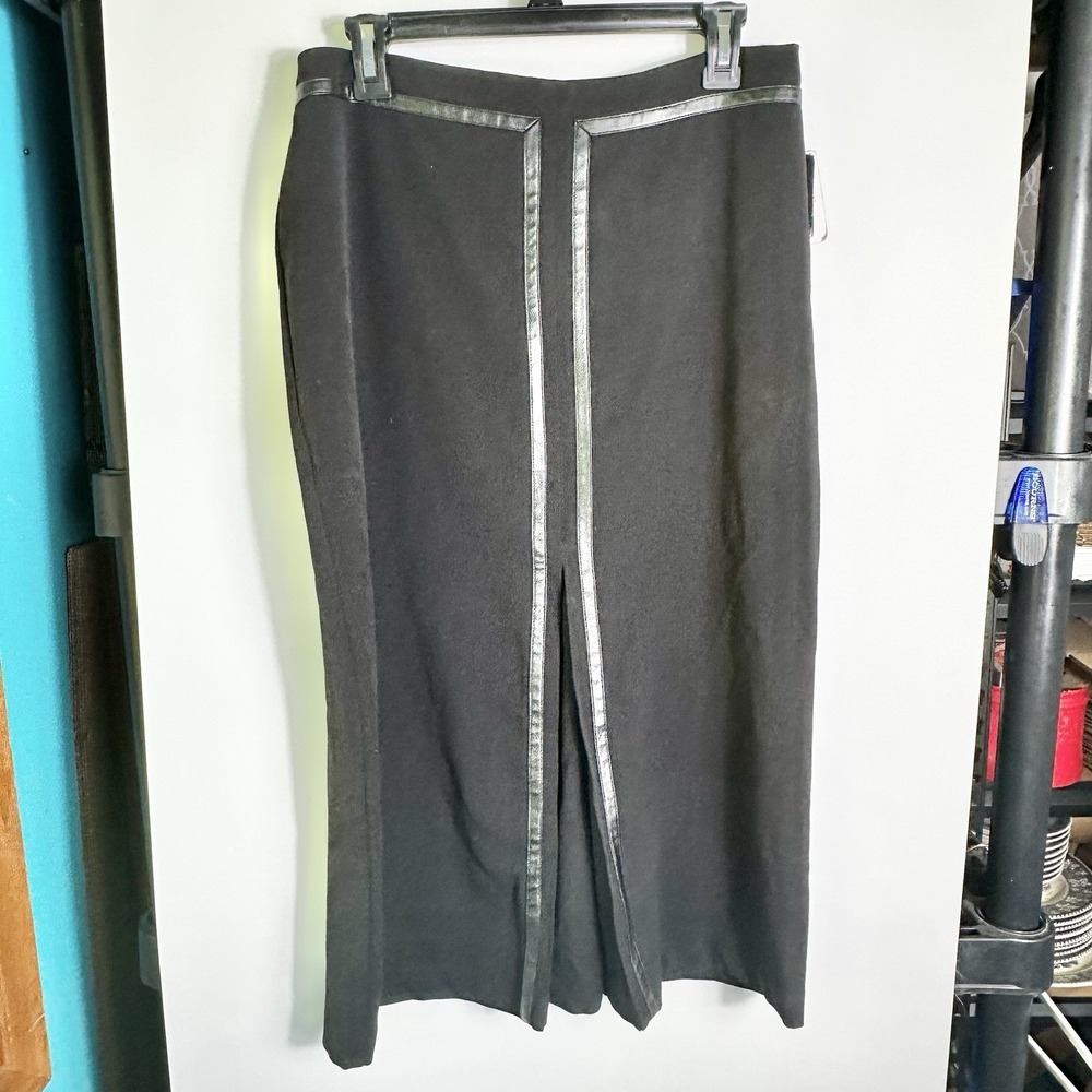 Vintage Sag Harbor Womens Petite Size 12P Black Pencil Midi Skirt NWT 2003